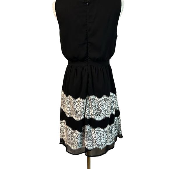 YA Los Angeles Dress Silk Blend Black Sheer w/ Lace Lining Med Sleeveless - Picture 11 of 11